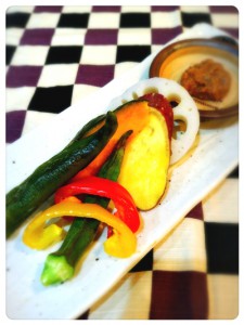 『野菜のグリル・くるみ味噌添え』